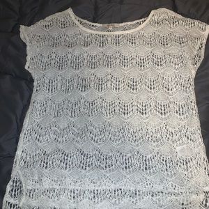 sheer white ella moss top